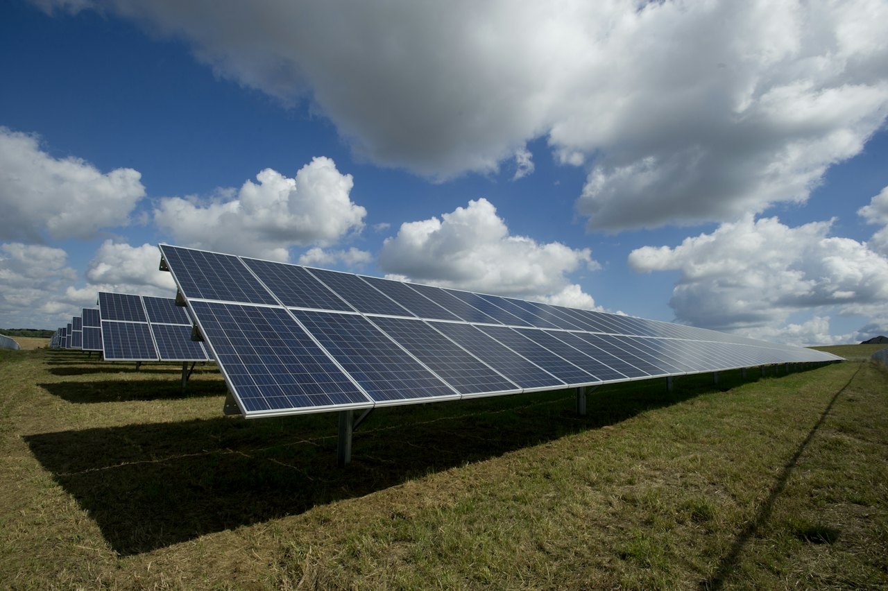 Solar farm representing green manufacturing